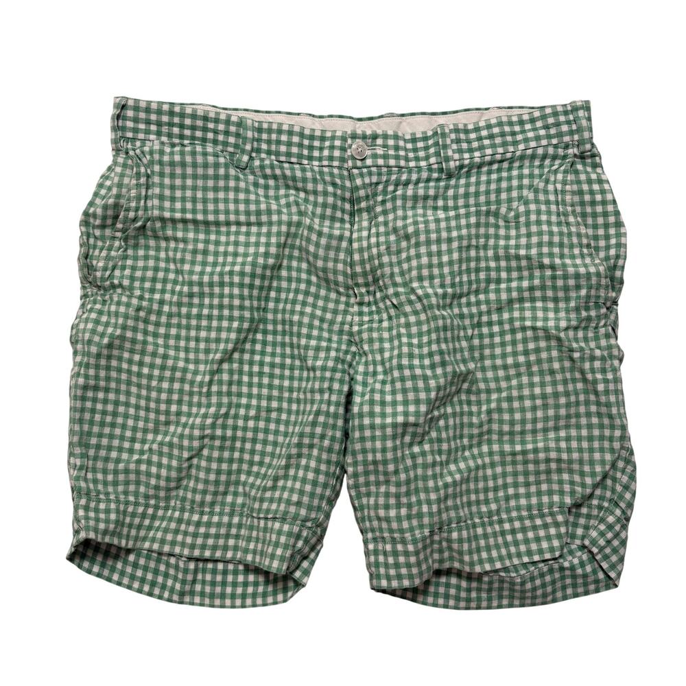 90’s Polo Ralph Lauren Linen Summer Checkered Shorts Men’s 32 Green White